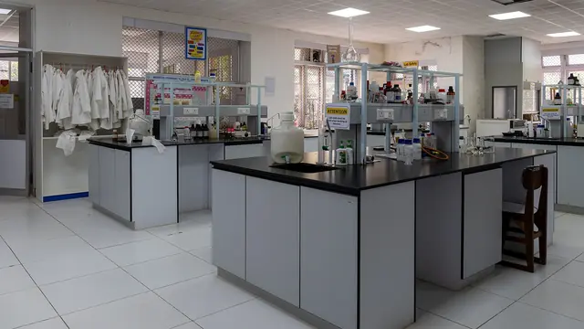 A modern science laboratory at an international school